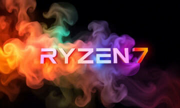 W stylistyce i kolorach stosowanych przy procesorach AMD Ryzen wygeneruj napis „Ryzen 7 5700X3D”