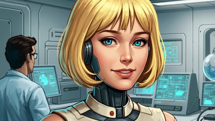 Sztuczna Rozkosz: Namiętność w Objęciach Blond Androidki