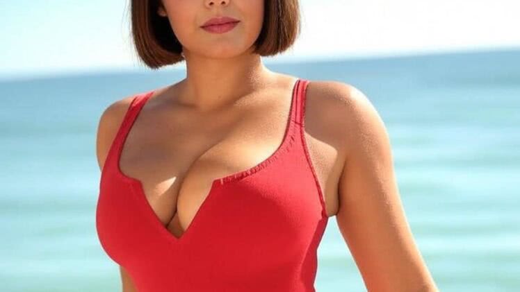 Klasyczne Pin-Up Girls – Red Swimsuite