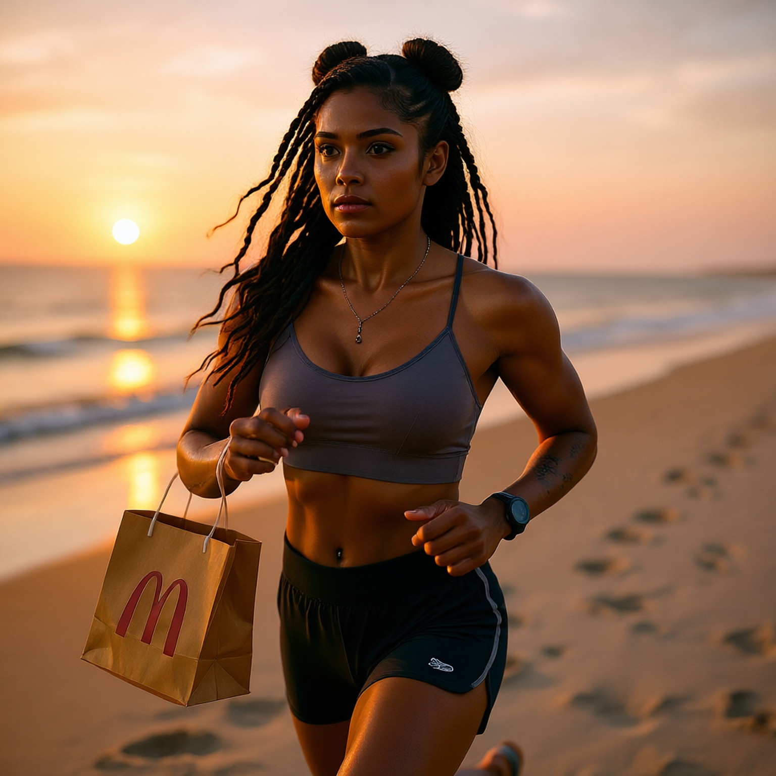 Create a hyper realistic image of a young adult girl with dark skin