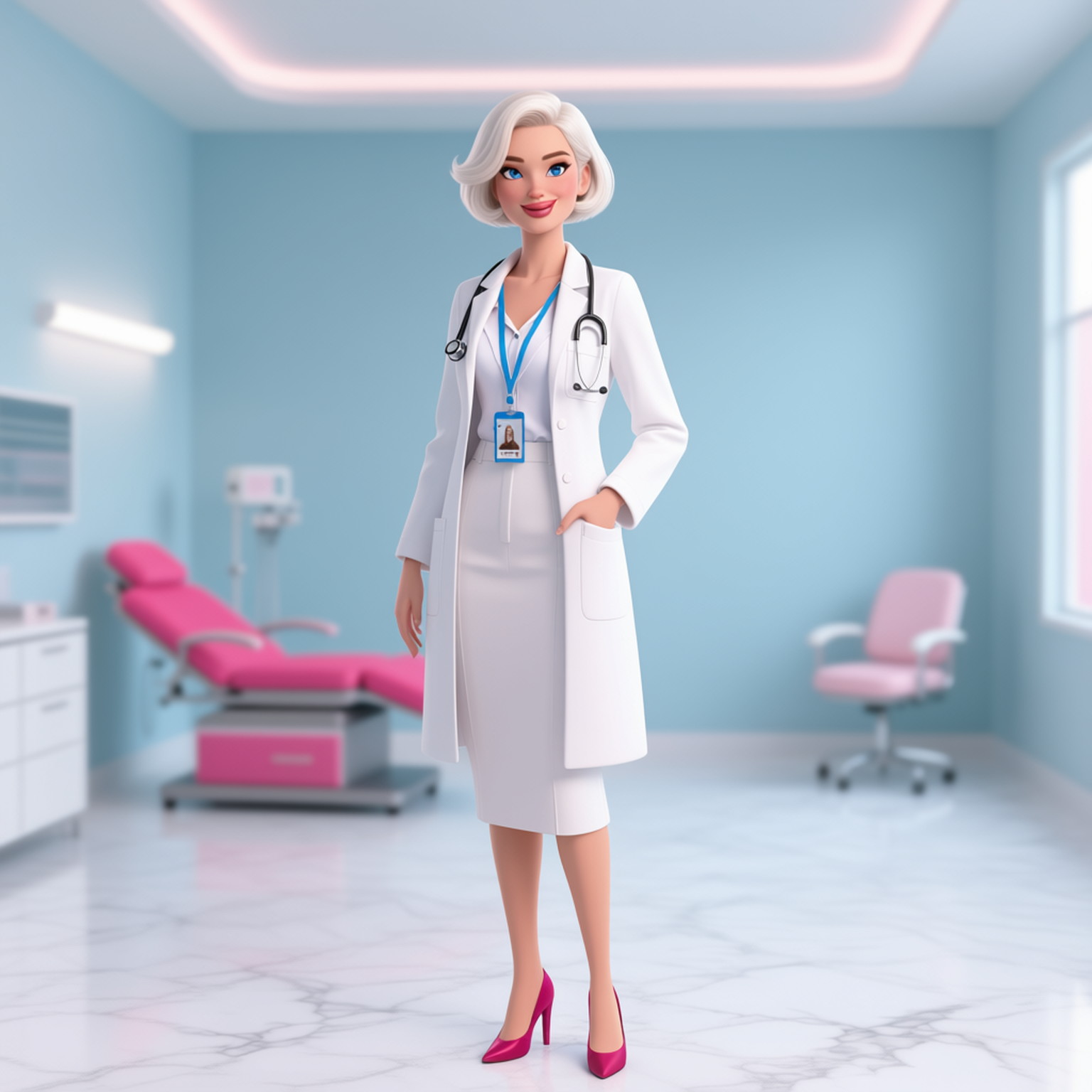 A simple sketch in early 2020s sophisticated medical style of a 30-years old young woman