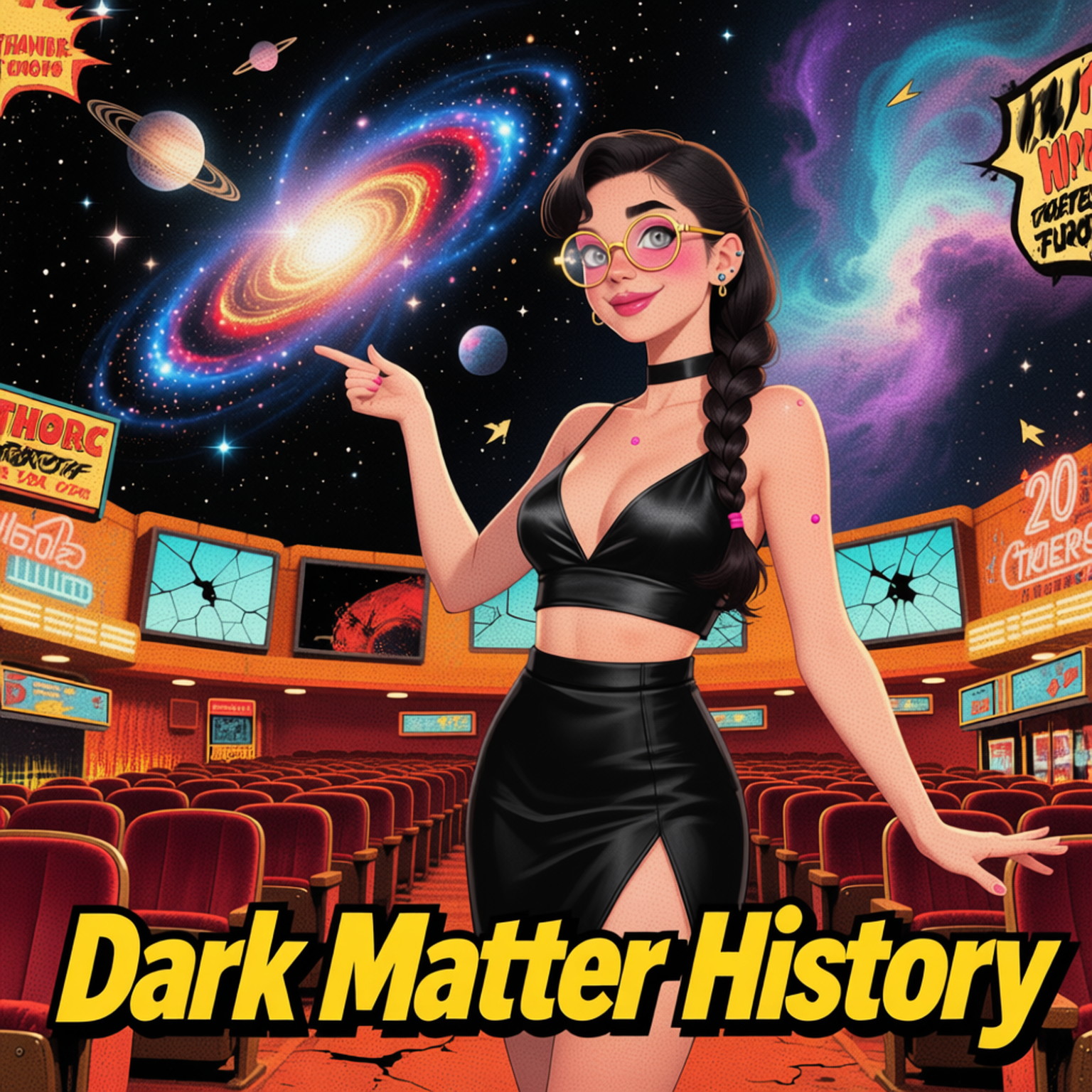 A vintage photo in postapo PC game style of a 20-years old young woman with with a playful