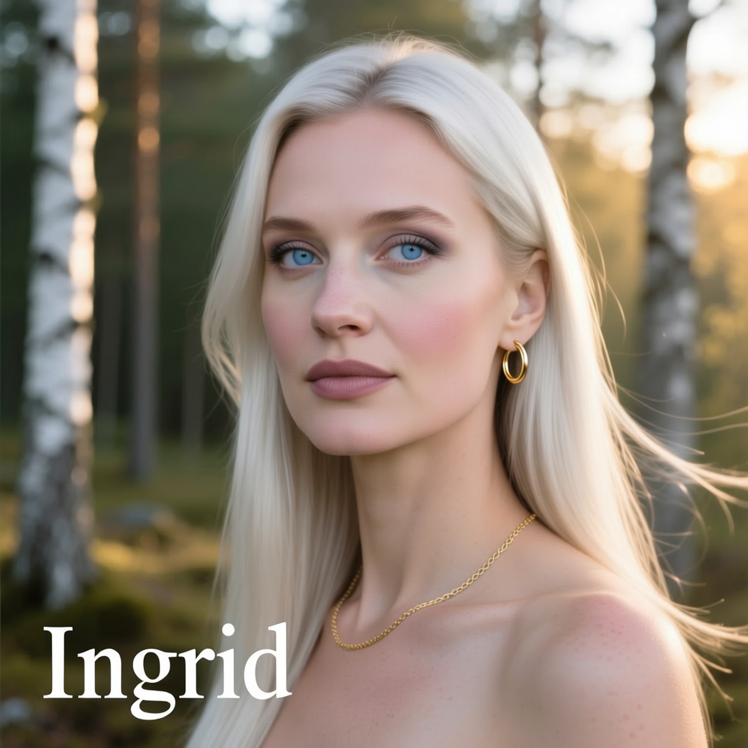 Ingrid from Norway, Scandinavia - Beauty type: Nordic. A woman with fair porcelain skin and a cool rosy undertone. Oval