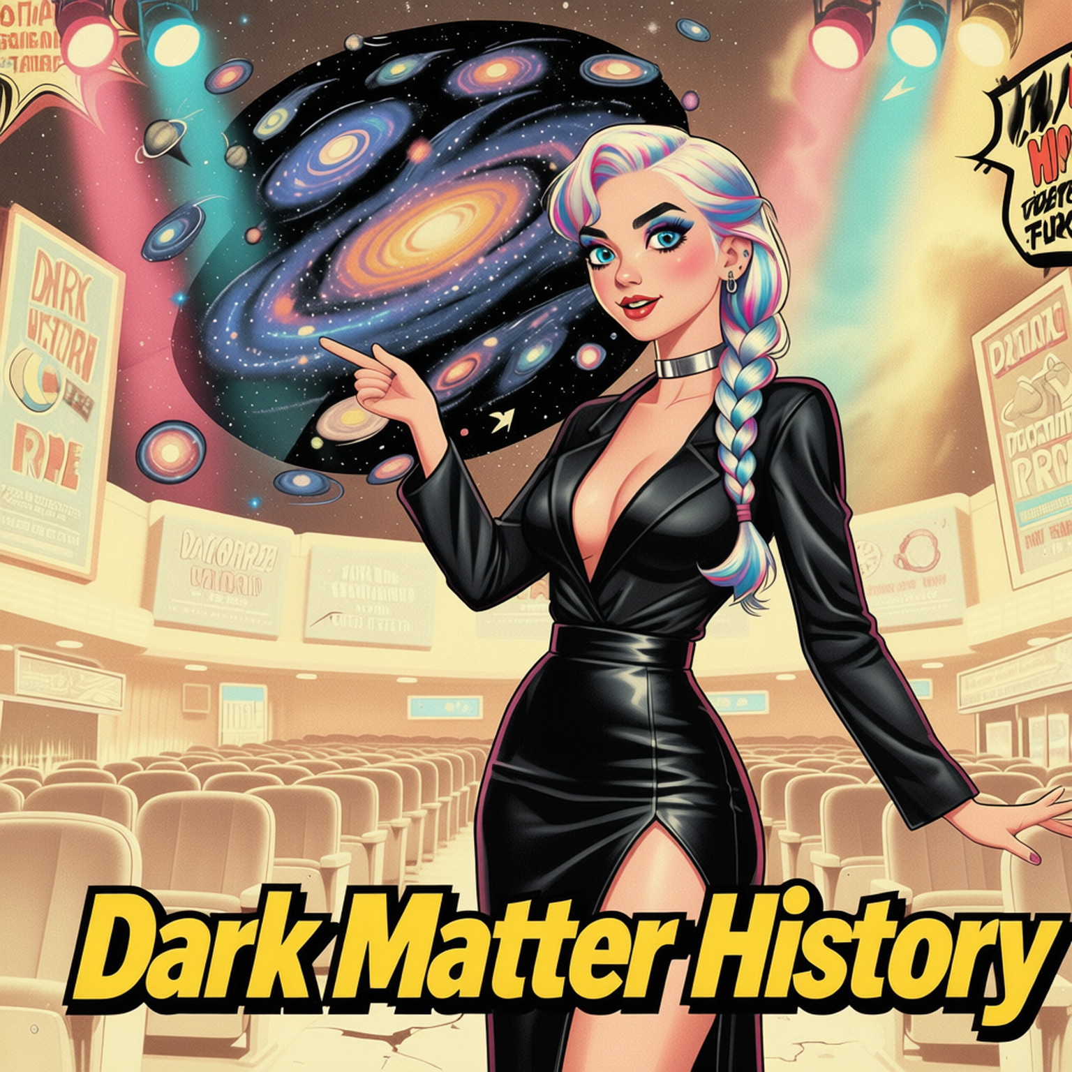 A vintage photo in postapo PC game style of a 20-years old young woman with with playful gaze;br /platinum blonde