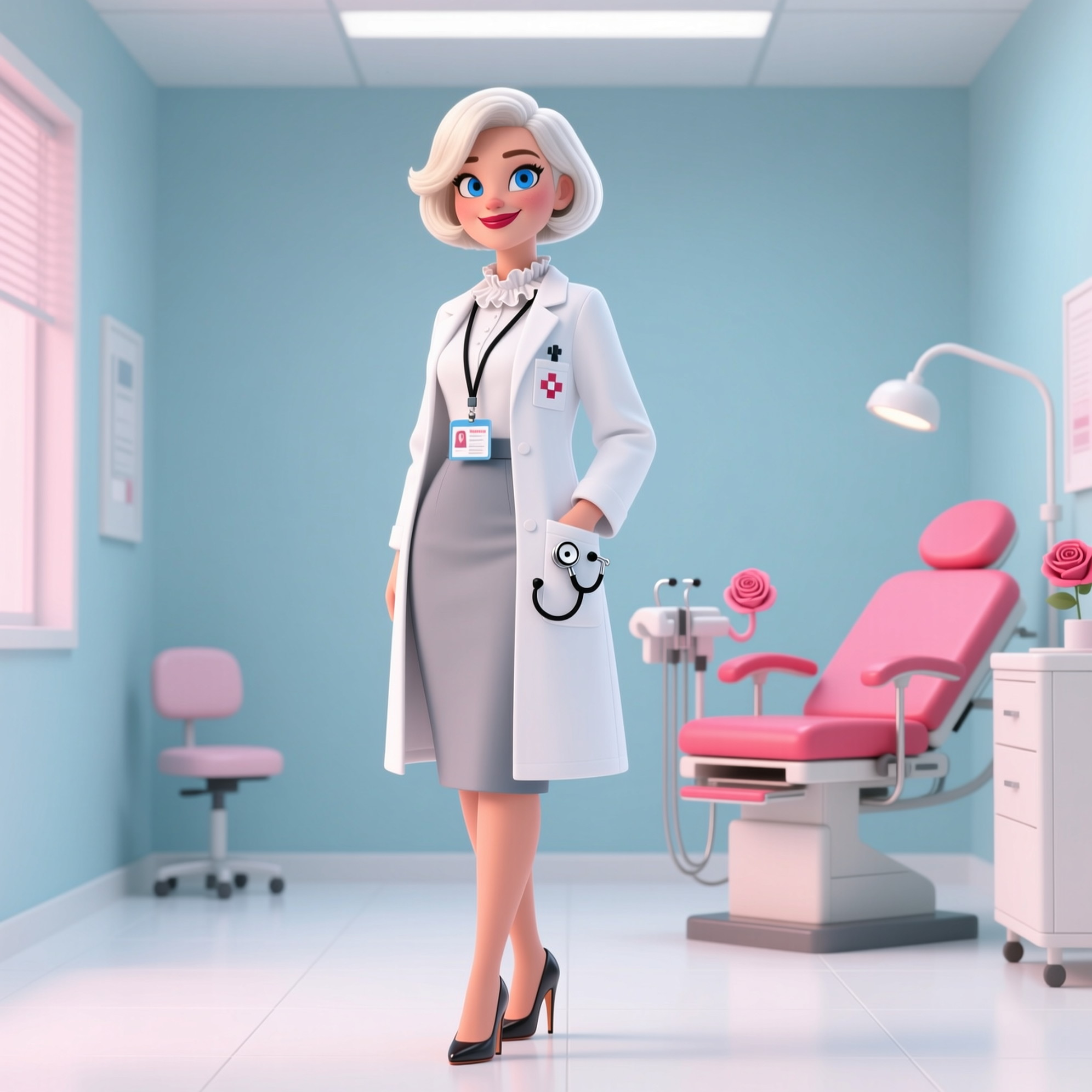 A simple sketch in early 2020s sophisticated medical style of a 30-years old young woman