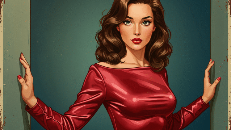 Portret Kobiety w Czerwieni: AI Ożywia Sensualny Sen