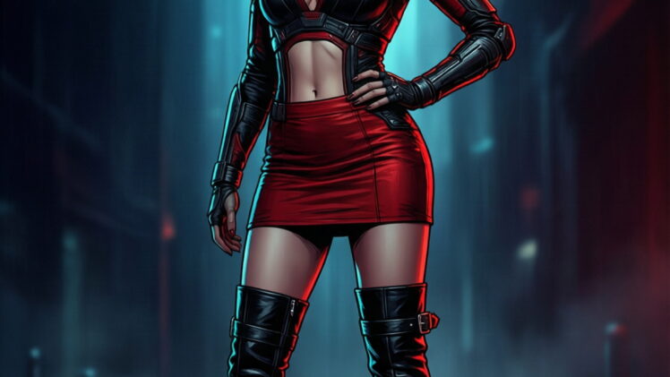 High-contrast cinematic neo-noir illustration, graphic novel realism style.Sharp vector-like linework with clean, bold edges.Dramatic dual-tone lighting creating a