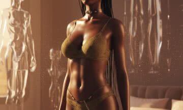 Erotyka przyszłości – namiętna androidka z Sudanu w oliwkowym kornecie