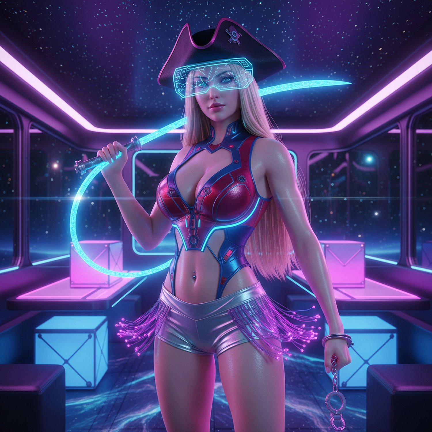 Erotyczne androidy – zanurz się w futurystycznej fantazji z seksowną piratką