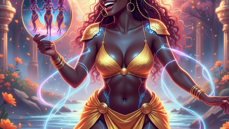 Oshun – bogini miłości w złotym pancerzu i żółtym jedwabiu