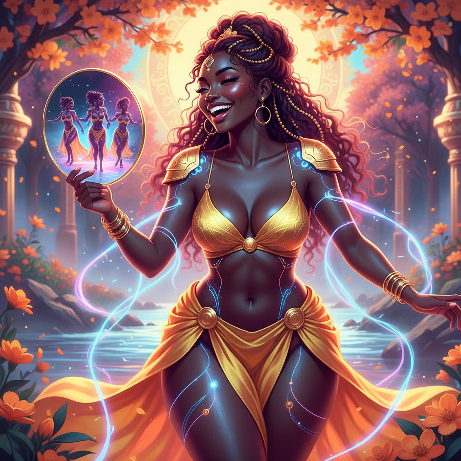 Oshun – bogini miłości w złotym pancerzu i żółtym jedwabiu