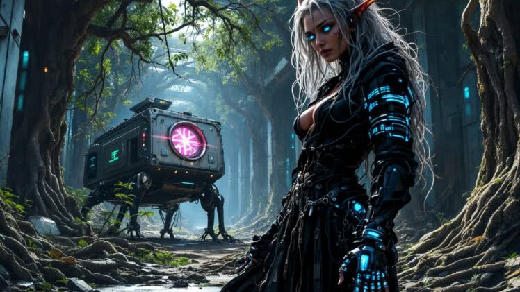 Baba Jaga w cybernetycznej odsłonie – drapieżna wiedźma łącząca folklor z mroczną futurystyką