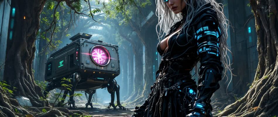 Baba Jaga w cybernetycznej odsłonie – drapieżna wiedźma łącząca folklor z mroczną futurystyką